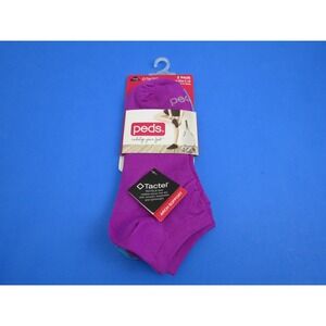 Tactel Peds Womens Socks Pink Blue 2 Pair Size 5-10 Short Socks Arch Support
